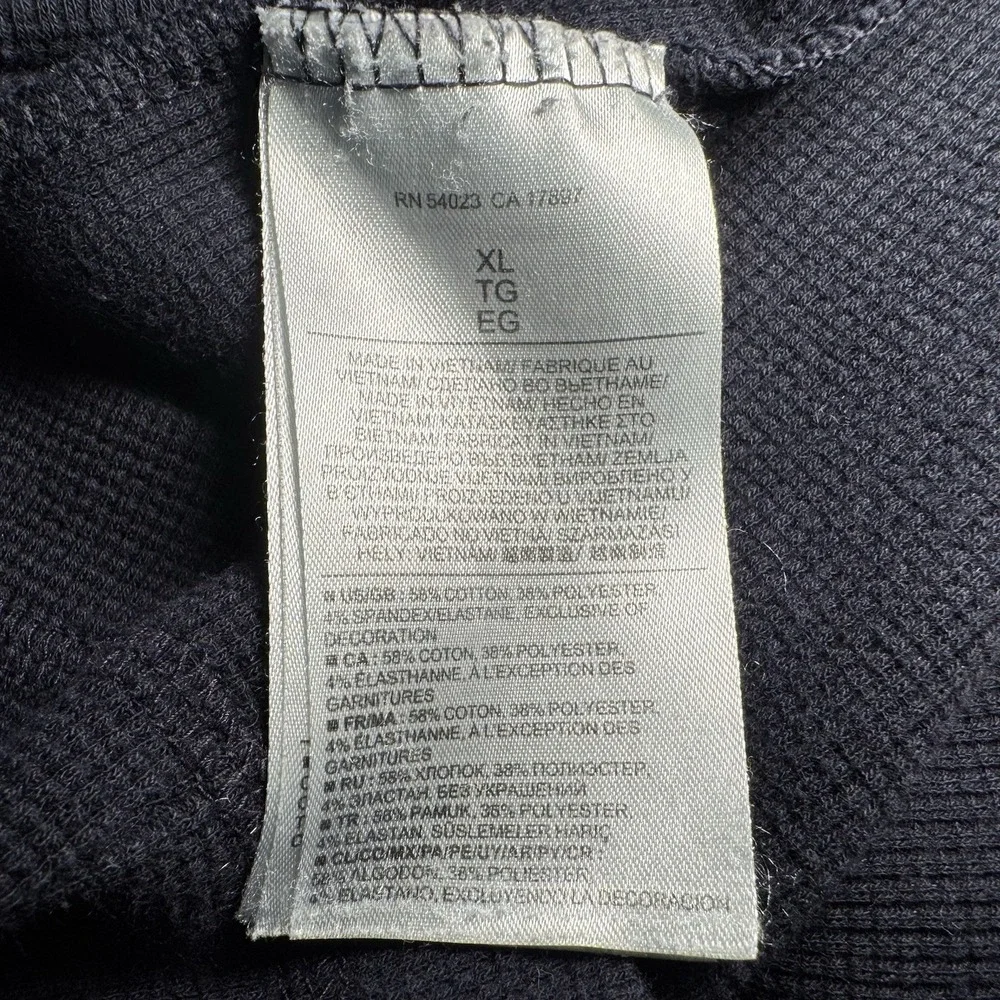 Banana Republic Henley Shirt Mens XL Blue Long Sleeve Waffle Knit Cotton Blend